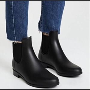 Sam Edelman Tinsley Black Matte Chelsea Pull On Rain Ankle Boots Size 9